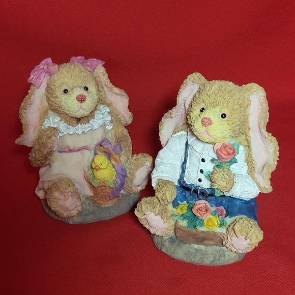 VTG Ks Collection Easter Bunny Rabbits Egg Chick Basket Roses - Picture 12 of 14